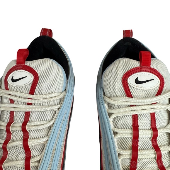 Nike Air Max 97 White Red Light Blue Running Sneakers Men’s Size 11 - Picture 7 of 15